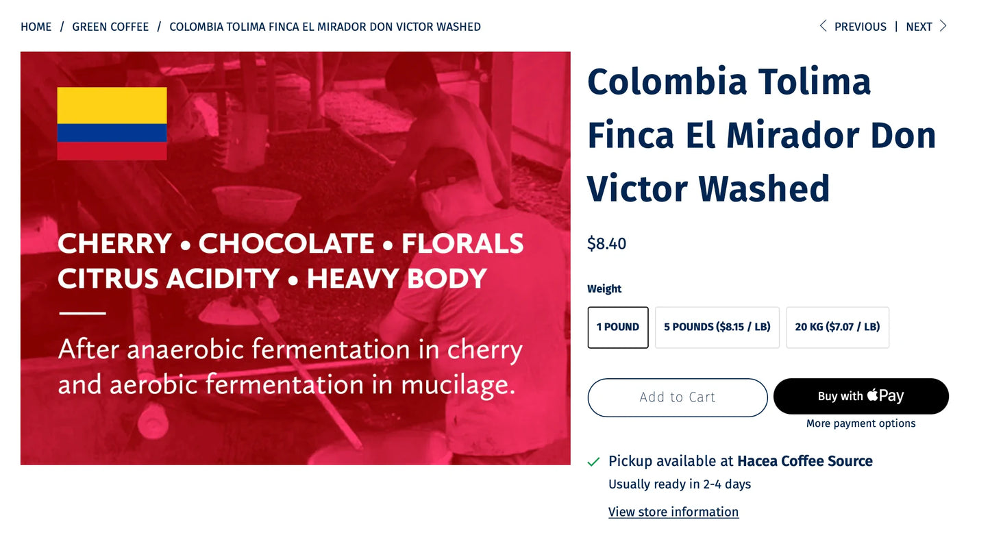 FP 084-005 - Colombia - Tolima Finca El Mirador Don Victor Washed