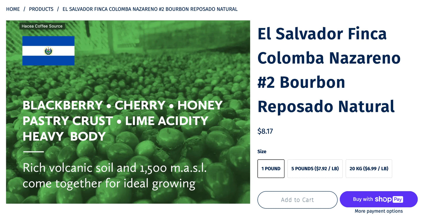 FP 082-005 - El Salvador - Finca Colomba Nazareno #2 Bourbon Reposado Natural